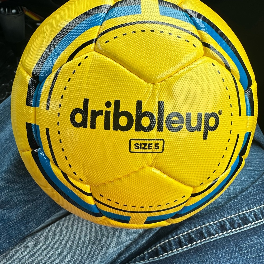 Yellow and Blue Kids Soccer Ball
